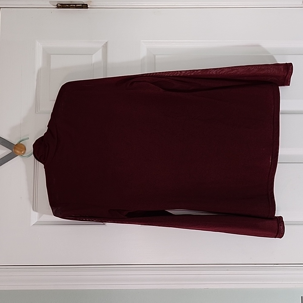 Patrizia Luca Burgundy Long Sleeve Blouse - Picture 3 of 9